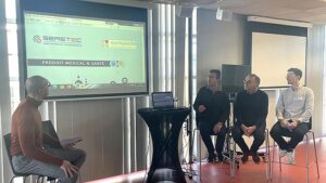 Frédéric Fabre et 3 autres participants lors du Pop Up Café Eurasanté en février 2023